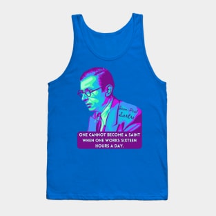 Jean-Paul Sartre Portrait and Quote Tank Top